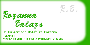 rozanna balazs business card
